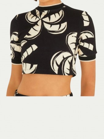 Blusa Cropped Coqueirada E