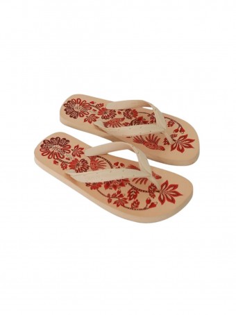 Sandália Salto Rasteiro - Estampa Arara Floral - Rosa