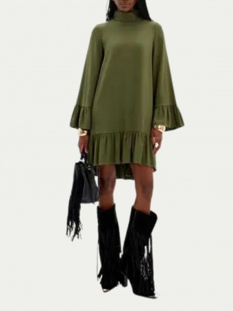 Vestido Curto Manga Ampla Verde Lança Perfume