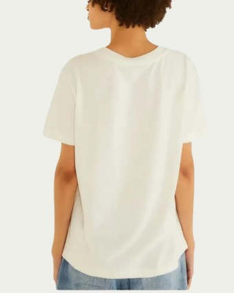 Tshirt Fit Farm Portal Araras Off White Algodão com Manga Curta