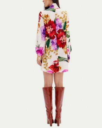 Vestido Chemise Manga Curta Estampado Lança Peerfume