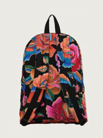 Mochila Farm Xodó Estudante Rosas Pintada