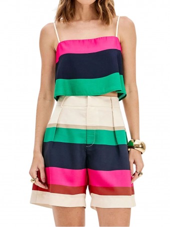 Bermuda Cintura Alta Estampada  G