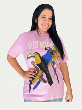 T-shirt Média e do Brasil Rosa Tucano