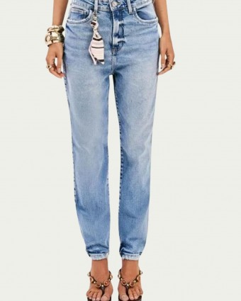 Calça Jeans Luna Mom Super High Azul Lança Perfume