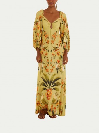 Vestido Longo Manga bosque Chic E