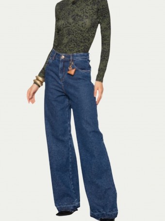 Calça Jeans Wide Leg Super High