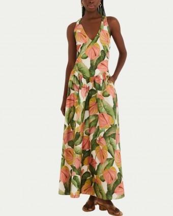 Vestido Farm Longo Antúrio Corrido