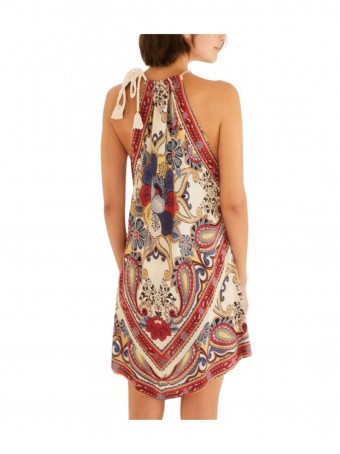 Vestido Curto Lenço Borboleta Retrô