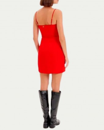 Vestido Curto de Alça Vermelho Lança Perfume