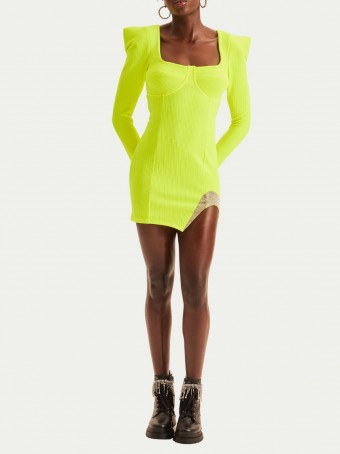 Vestido Curto Com Fenda Shine