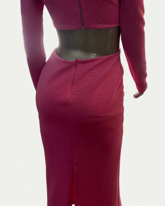 Vestido Super Midi Com Cut Out Rosa Lança Perfume