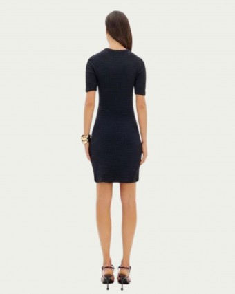 Vestido Curto Preto Lança Perfume Algodão com Manga Curta