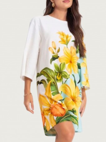 Vestido Tshirt Big Floral Samanta