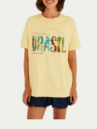 Tshirt Farm Média Soy Brasil Amarelo Selo