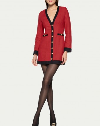 Vestido Curto Alfaiataria Vermelho Lança Perfume