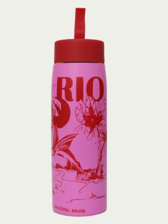 Garrafa Térmica Farm Que Sede 750ml Amalfi Vermelho para Bebidas Quentes e Geladas