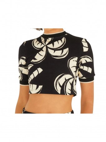 Blusa Cropped Coqueirada E