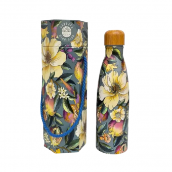 Garrafa Farm Glub Glub 500ML Romance em Flor Verde | Aço Inoxidável - Térmica