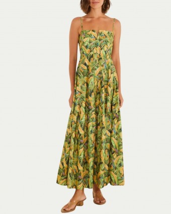 Vestido Farm Longo Floresta de Passarinho