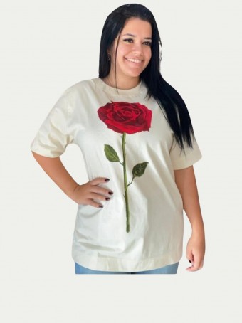 T-shirt Over Farm Rio Rosa