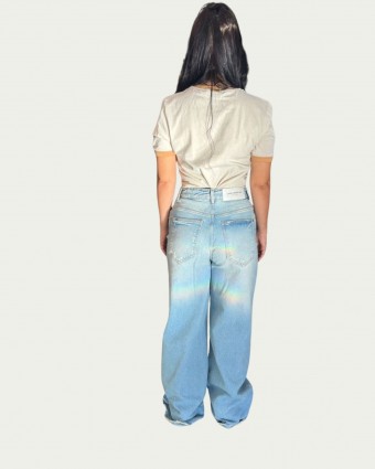 Calça Jeans Wide Leg Lança Perfume Super High Azul