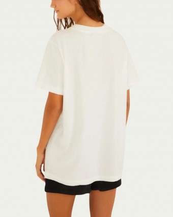 Tshirt Média Farm Araras Cachaça Bege Algodão com Manga Curta