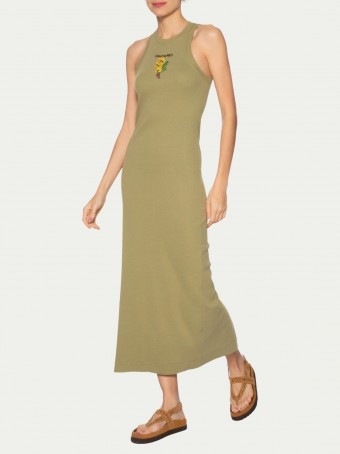 VESTIDO MIDI RIB CACHO DE BANANA