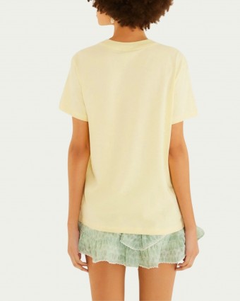 Tshirt Fit Farm Tulipa Rio Amarelo Júlia Algodão com Manga Curta