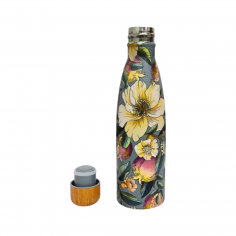 Garrafa Farm Glub Glub 500ML Romance em Flor Verde | Aço Inoxidável - Térmica