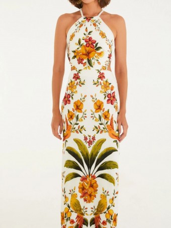 VESTIDO MIDI BOSQUE CHIC