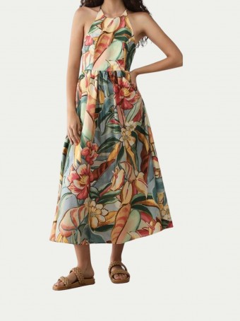 Vestido Folhagem de Inverno
