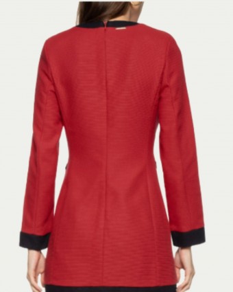 Vestido Curto Alfaiataria Vermelho Lança Perfume