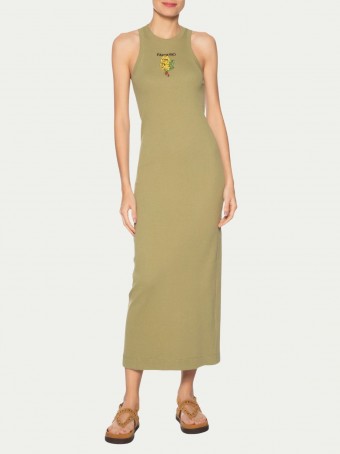 VESTIDO MIDI RIB CACHO DE BANANA