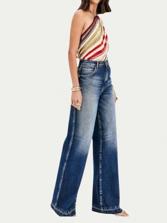 Calça Jeans Wide Leg Super High