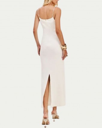 Vestido Super Midi Alça Branco Lança Perfume