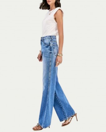 Calça Jeans Full Length Super High Azul Lança Perfume