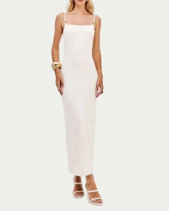 Vestido Super Midi Alça Branco Lança Perfume