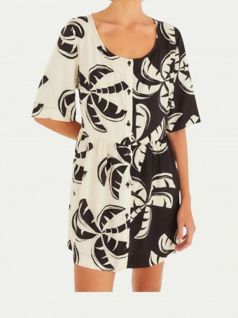Vestido Curto Com Manga Coqueirada