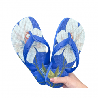 Sandalia Salto Rasteiro - Azul Klein