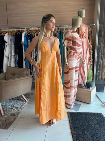 Vestido Farm Alcinhas Decote