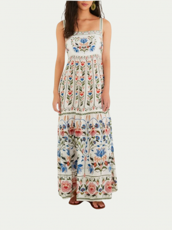 Vestido Longo Jardim Beleza