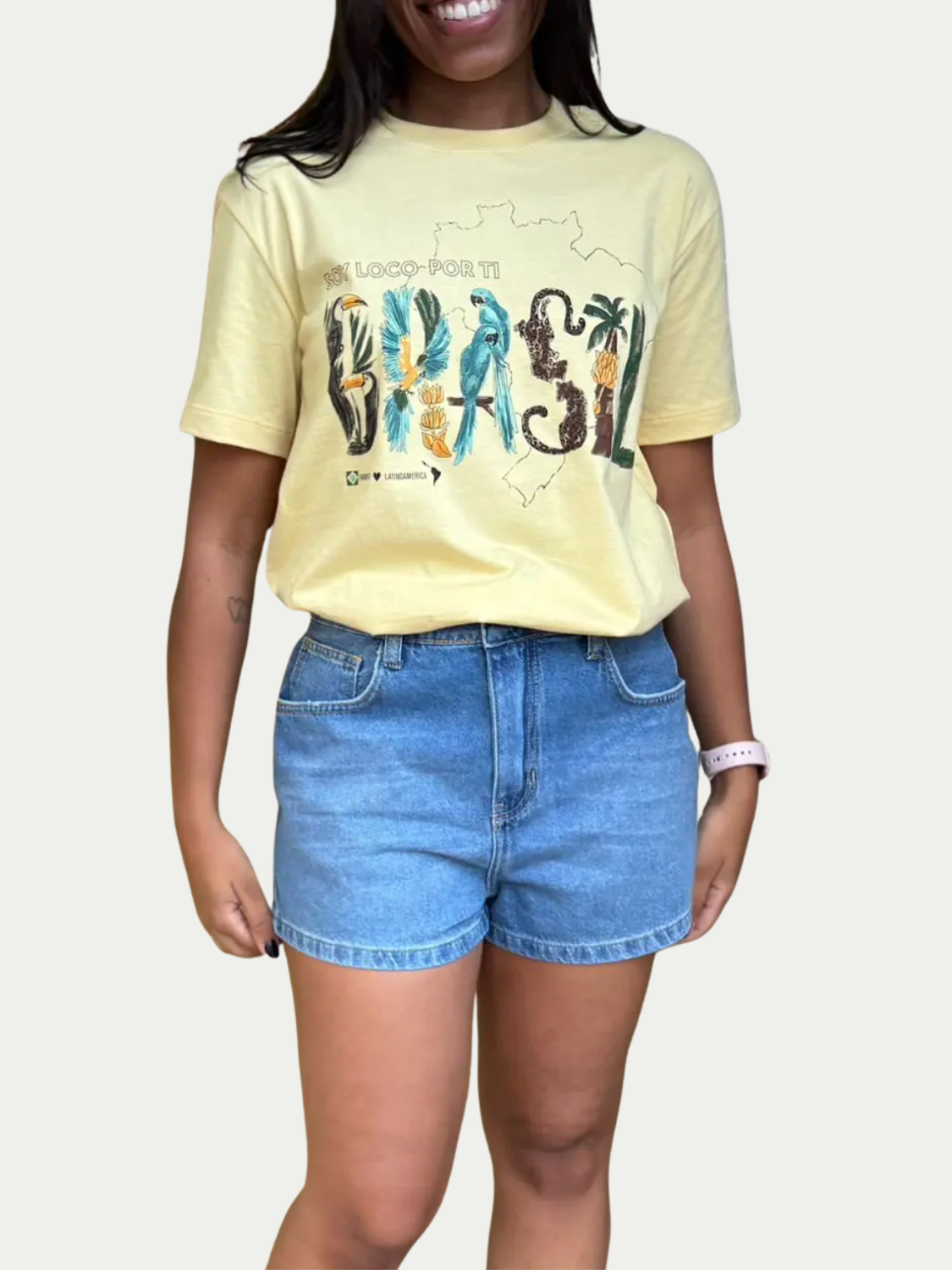 Tshirt Farm Média Soy Brasil Amarelo Selo