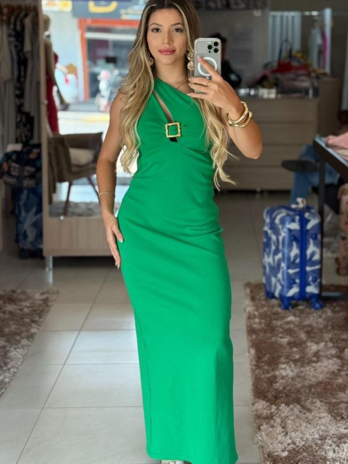 Vestido Super Midi Ombro Único