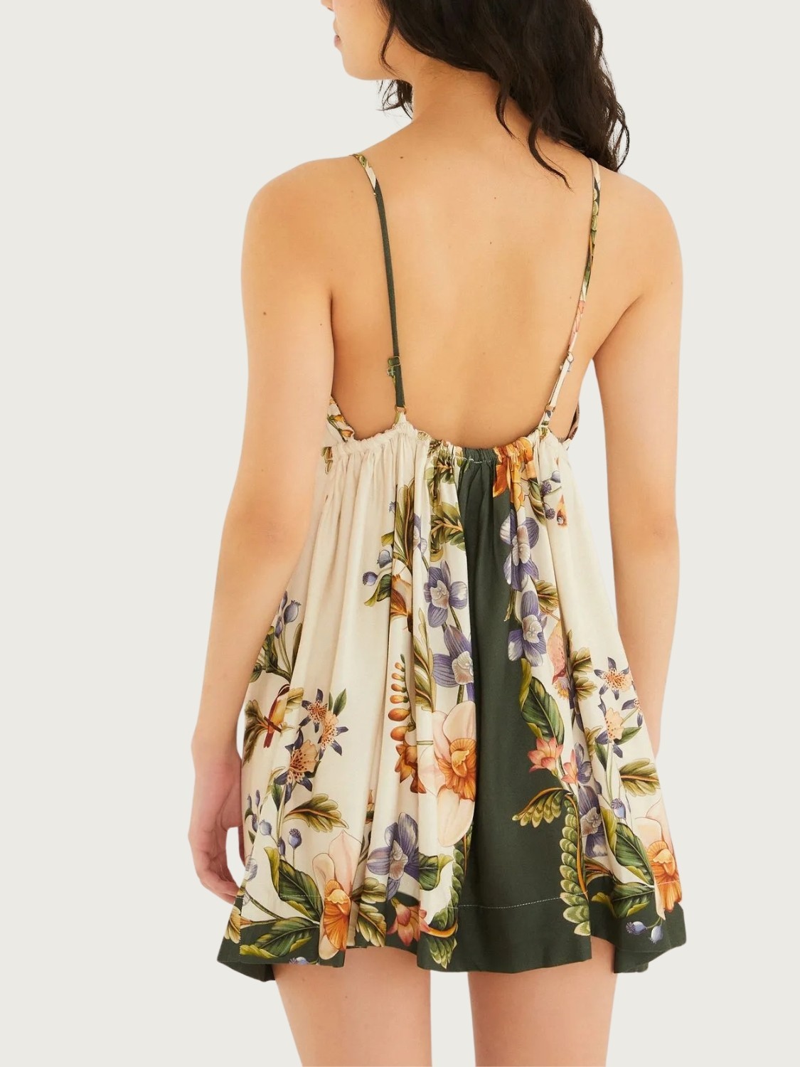 Vestido Curto Natureza Floral Verde