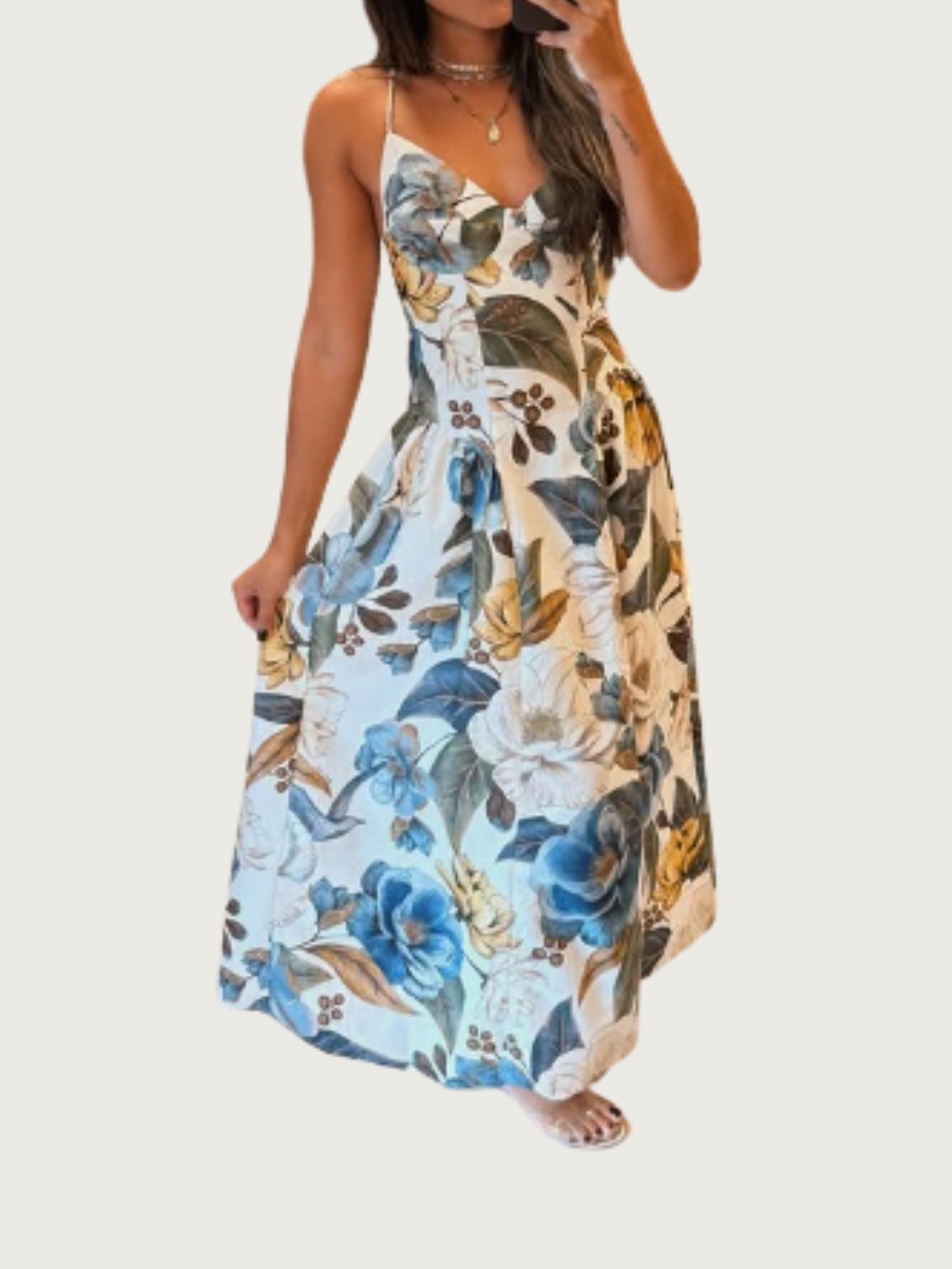 Vestido Longo Alça Jardim Guabara