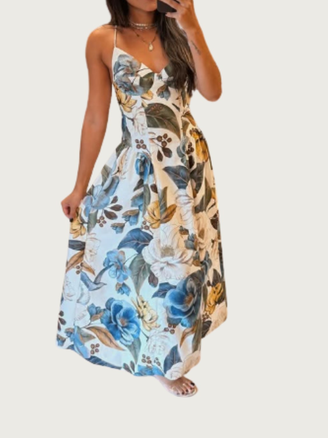 Vestido Longo Alça Jardim Guabara