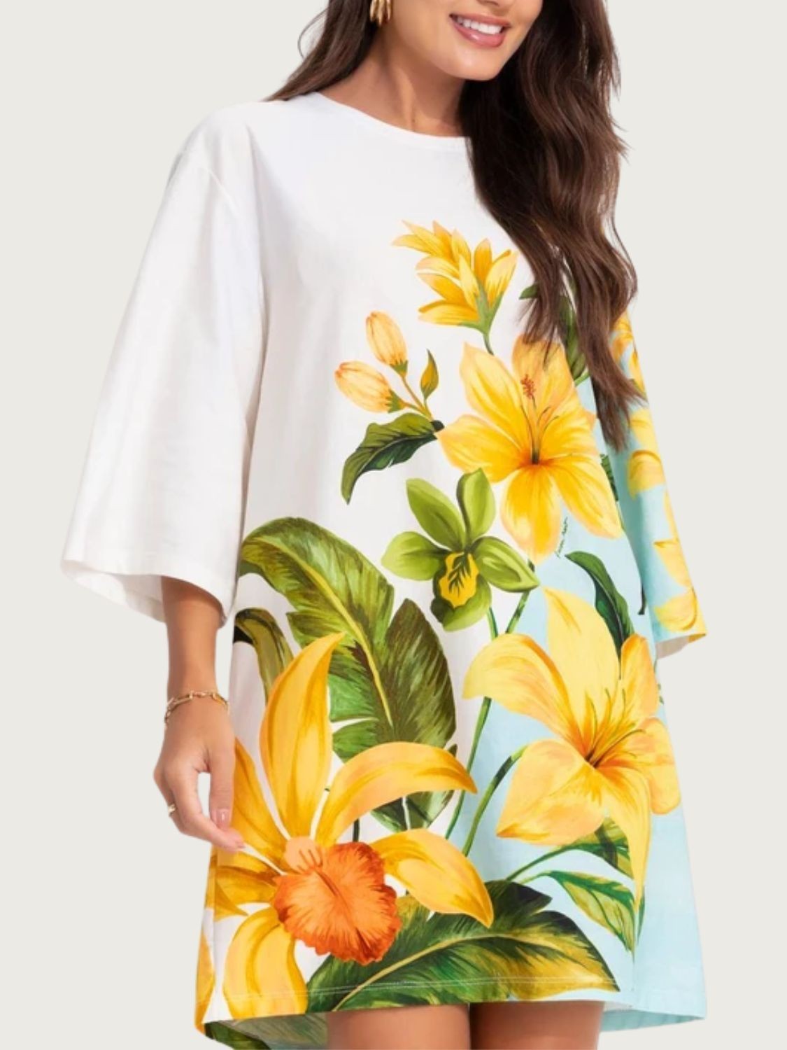 Vestido Tshirt Big Floral Samanta