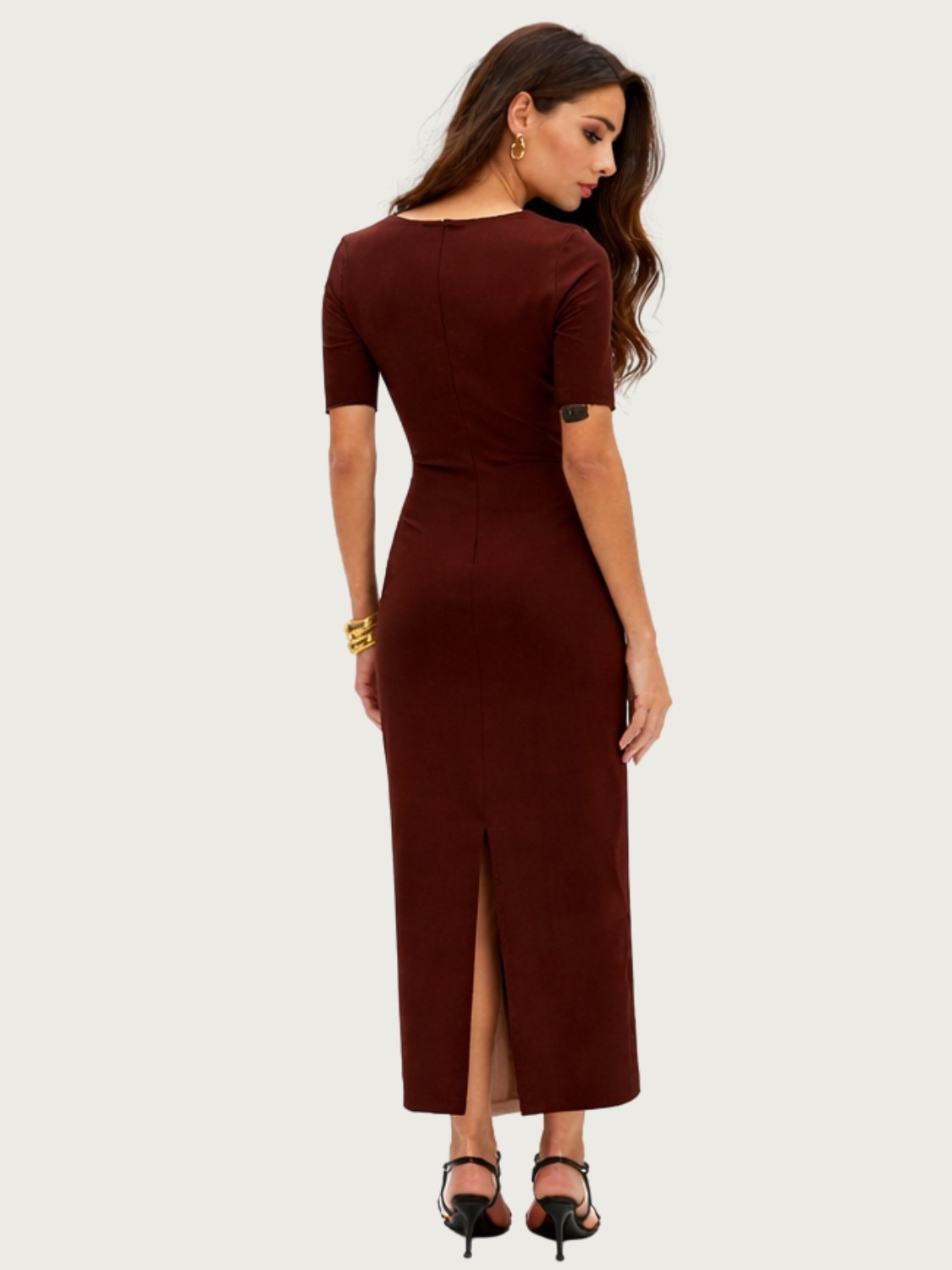 Vestido Super Midi Manga Longa