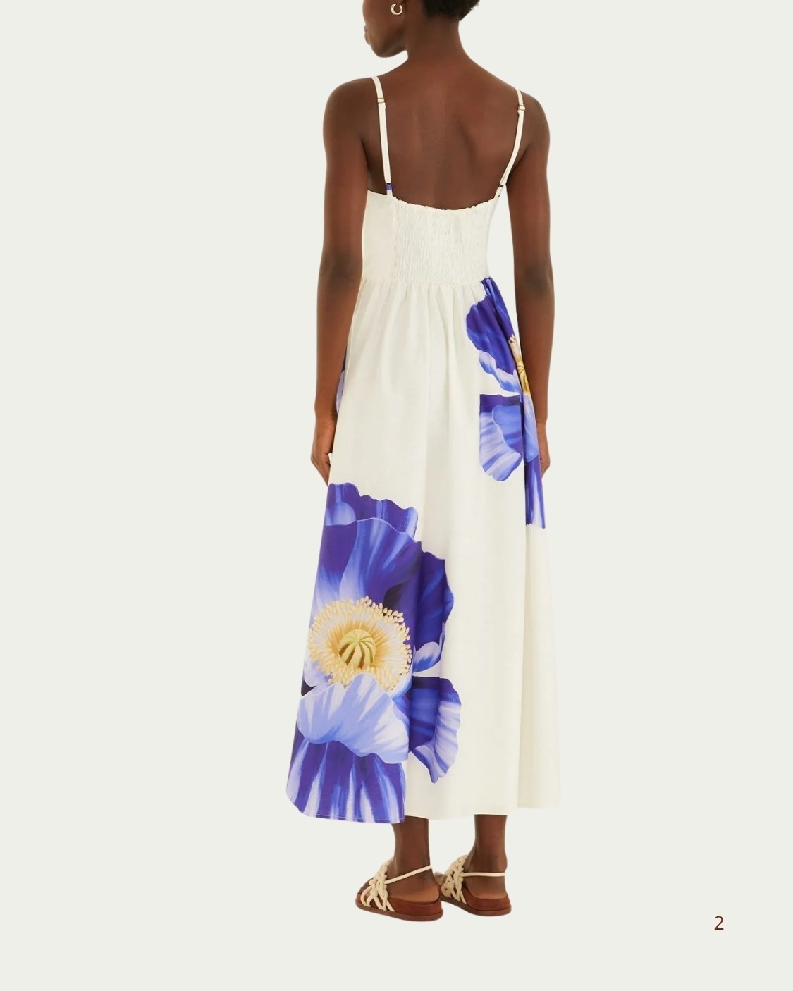 Vestido Longo Floral Branco Farm Decote V
